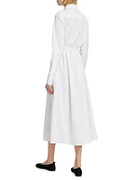 Cotton Poplin Tie-Waist Shirtdress