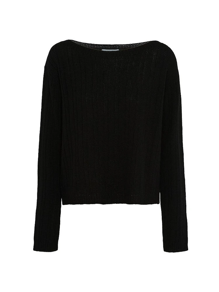 Wool and Cashmere Boat-Neck Sweater