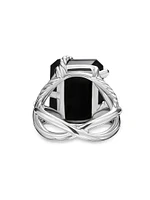 Crystal Cable Wrap Ring Sterling Silver