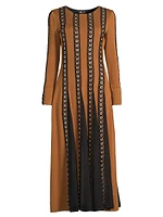 Embellshed Paneled Mesh Maxi Dress