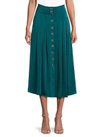 Charmeuse Pleated Midi Skirt