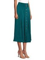 Charmeuse Pleated Midi Skirt