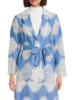 Belted Lace-Appliqued Heritage Blazer