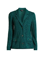 Floral Jacquard Knit Blazer