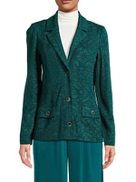 Floral Jacquard Knit Blazer