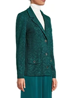 Floral Jacquard Knit Blazer