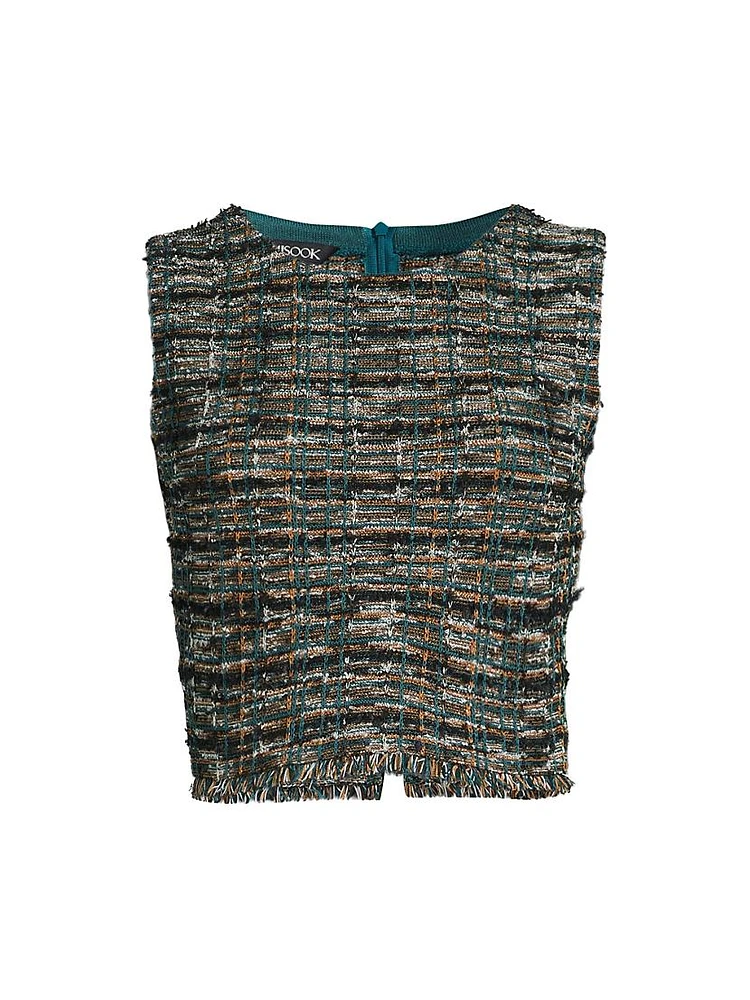 Tweed Fringe Crop Tank