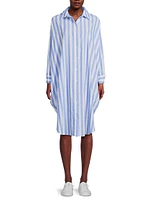 Striped Oversized Midi Shirtdress