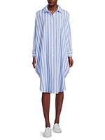 Striped Oversized Midi Shirtdress