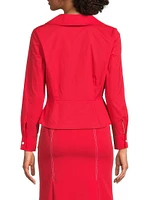 Surplice Neck Peplum Blouse