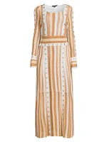 Striped Grommet Maxi Dress