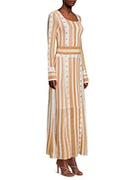 Striped Grommet Maxi Dress