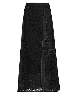 Textured Panel A-Line Maxi Skirt