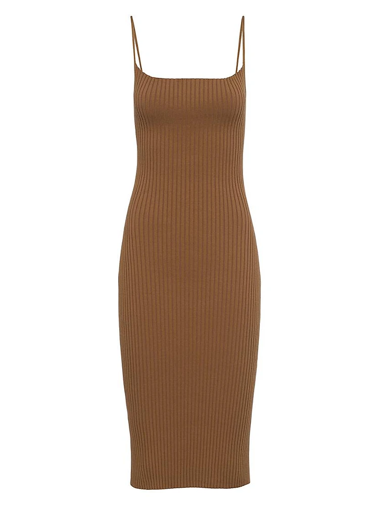 Ribbed Knit Cotton Dress