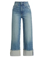 Storybook Distressed Mid-Rise Cuffed Jeans