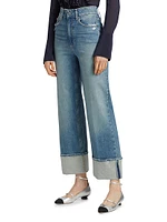 Storybook Distressed Mid-Rise Cuffed Jeans