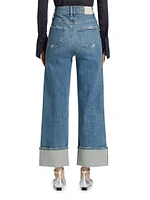 Storybook Distressed Mid-Rise Cuffed Jeans