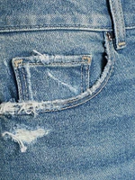 Storybook Distressed Mid-Rise Cuffed Jeans