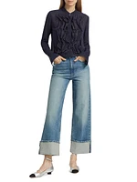 Storybook Distressed Mid-Rise Cuffed Jeans