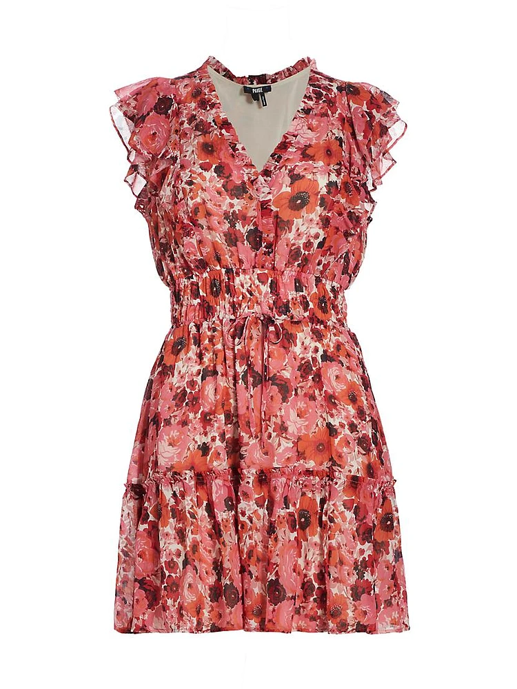 Muriel Floral Silk Chiffon Minidress