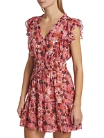 Muriel Floral Silk Chiffon Minidress