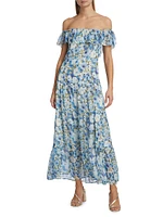 Carmelia Floral Silk Chiffon Maxi Dress