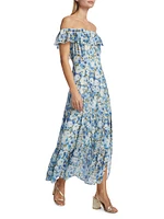 Carmelia Floral Silk Chiffon Maxi Dress