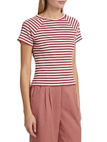 Bijou Striped Rib-Knit Crewneck T-Shirt