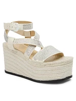 LOEWE x Paula's Ibiza Petal Suede & Espadrille Platform Sandals