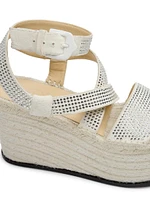 LOEWE x Paula's Ibiza Petal Suede & Espadrille Platform Sandals