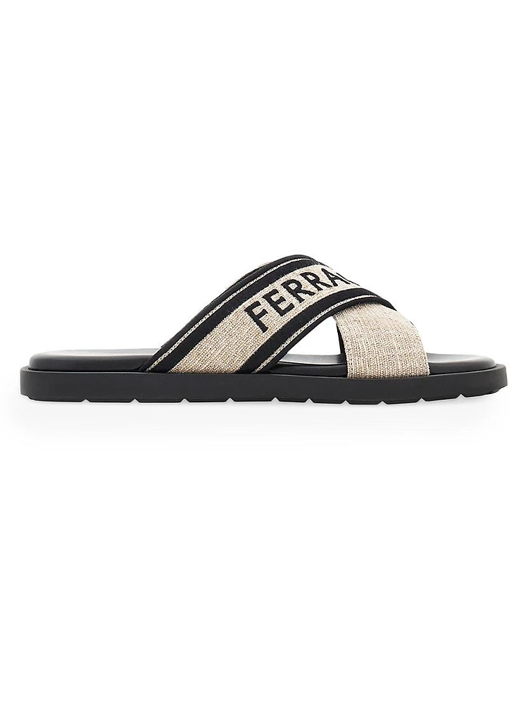 Caio Linen-Blend Sandals