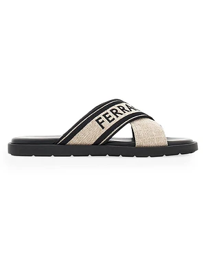 Caio Linen-Blend Sandals