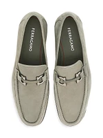 Gancini Nubuck Leather Loafers