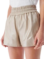 Sultan High-Waisted Leather Lame Shorts