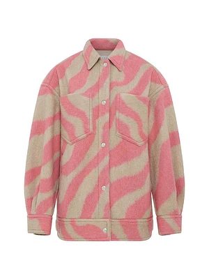 Edwina Long Zebra Pattern Jacket