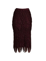 Silk Fringed Midi-Skirt