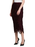 Silk Fringed Midi-Skirt