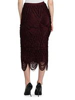 Silk Fringed Midi-Skirt