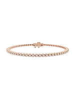 14K Rose Gold & Round Lab-Grown Diamond -Prong Tennis Bracelet/- TCW