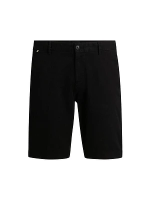 Slim Fit Shorts Stretch Cotton Twill