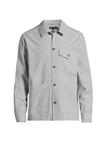 Cotton Button-Front Shirt Jacket