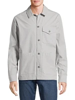 Cotton Button-Front Shirt Jacket