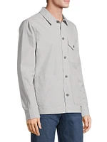 Cotton Button-Front Shirt Jacket