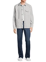 Cotton Button-Front Shirt Jacket