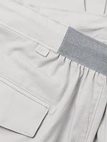 Pleated Stretch-Cotton Pants