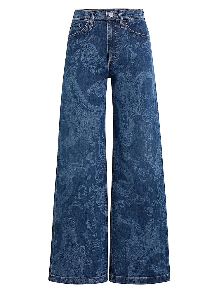 Jodie Paisley Wide-Leg Jeans