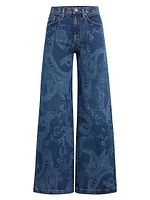 Jodie Paisley Wide-Leg Jeans