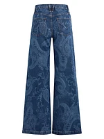 Jodie Paisley Wide-Leg Jeans