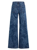 Jodie Paisley Wide-Leg Jeans