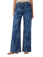 Jodie Paisley Wide-Leg Jeans